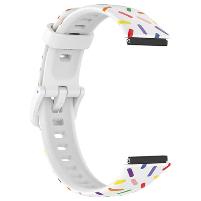 For Huawei Band 7 Colorful Spotted Wrist Band Replacement Silicone Watch Strap