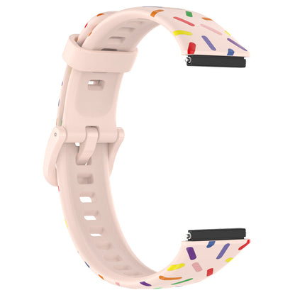 For Huawei Band 7 Colorful Spotted Wrist Band Replacement Silicone Watch Strap