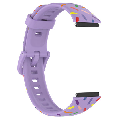 For Huawei Band 7 Colorful Spotted Wrist Band Replacement Silicone Watch Strap