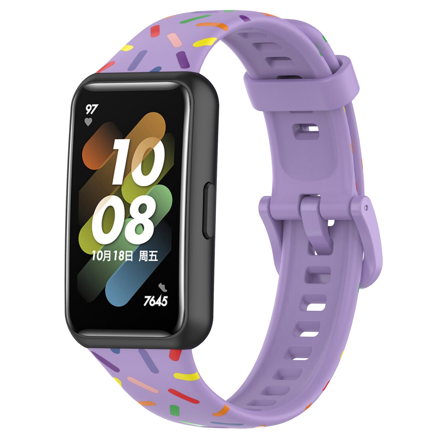 For Huawei Band 7 Colorful Spotted Wrist Band Replacement Silicone Watch Strap