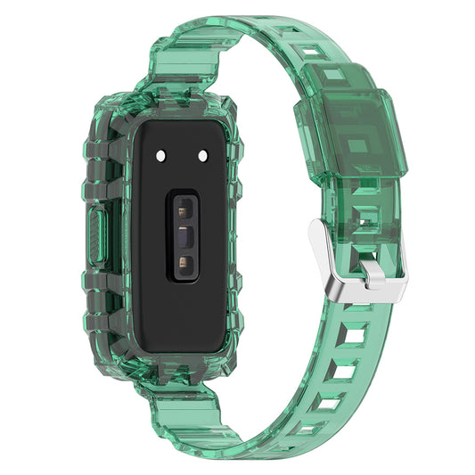 For Huawei Band 8 / Band 6 / Honor Band 7 / Band 6 / Band 6 Pro Clear TPU Wrist Band Integrated Strap with Watch Case