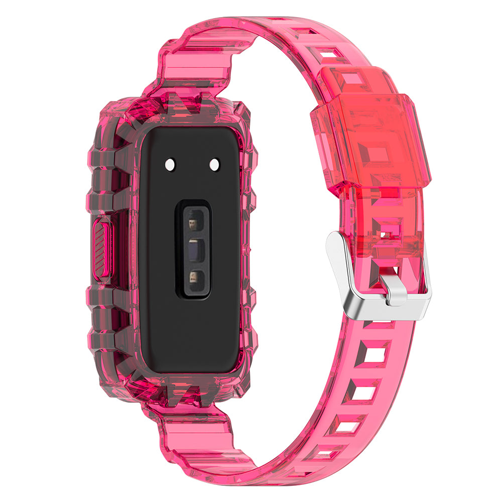 For Huawei Band 8 / Band 6 / Honor Band 7 / Band 6 / Band 6 Pro Clear TPU Wrist Band Integrated Strap with Watch Case