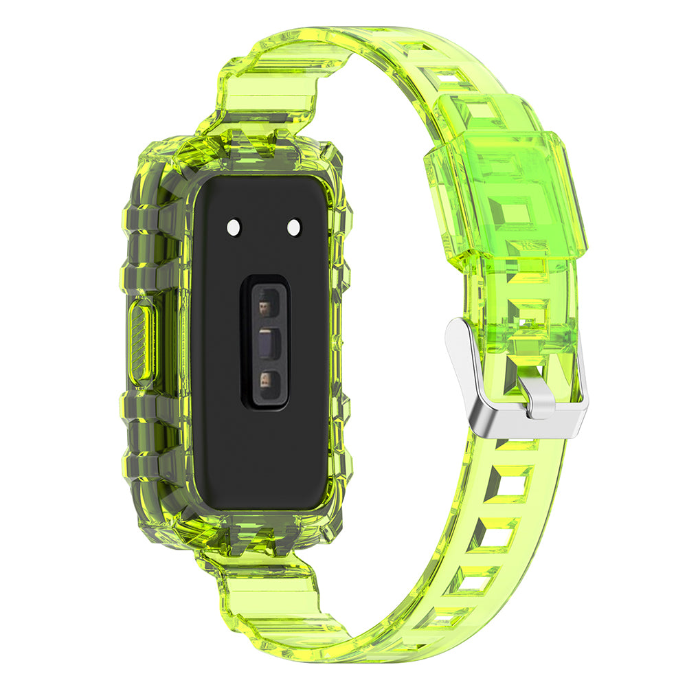 For Huawei Band 8 / Band 6 / Honor Band 7 / Band 6 / Band 6 Pro Clear TPU Wrist Band Integrated Strap with Watch Case