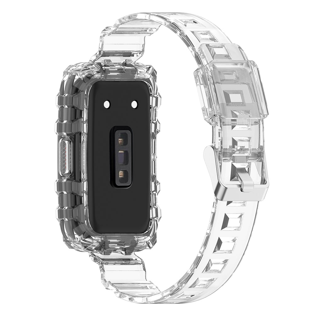 For Huawei Band 8 / Band 6 / Honor Band 7 / Band 6 / Band 6 Pro Clear TPU Wrist Band Integrated Strap with Watch Case