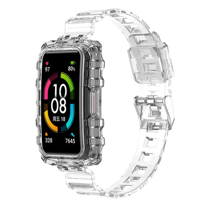 For Huawei Band 8 / Band 6 / Honor Band 7 / Band 6 / Band 6 Pro Clear TPU Wrist Band Integrated Strap with Watch Case