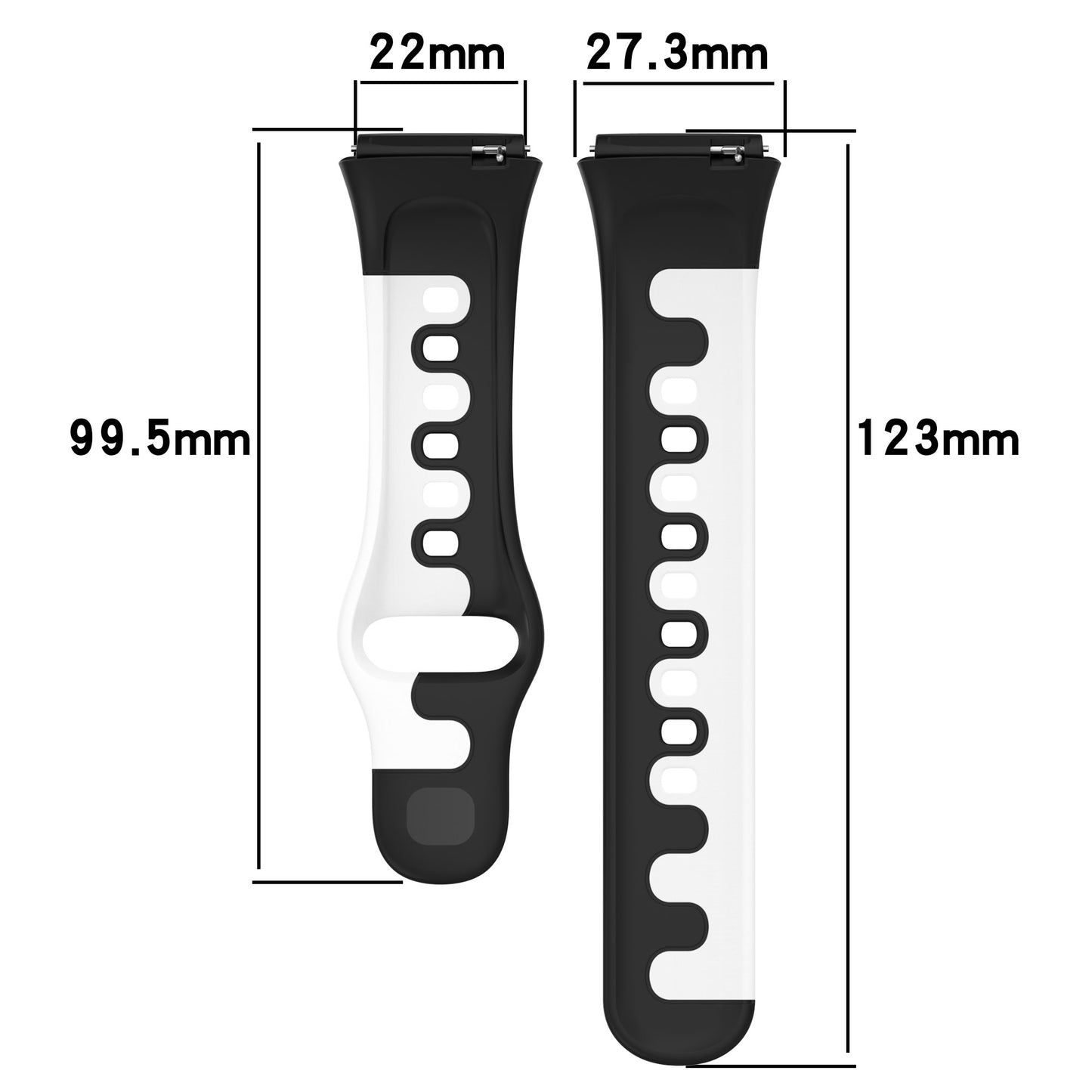 Watch Strap for Xiaomi Redmi Watch 3 Lite / Watch 3 Active Double Color Splicing Replacement Silicone Watchband