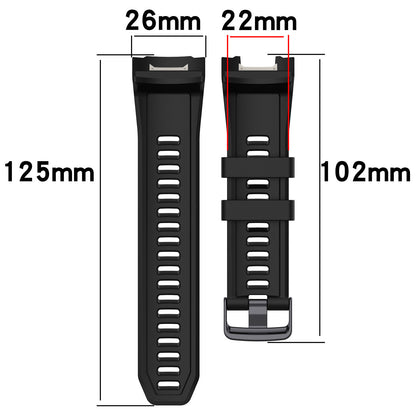 Sports Watch Band for Garmin Instinct 2X , 22mm Replacement Silicone Strap