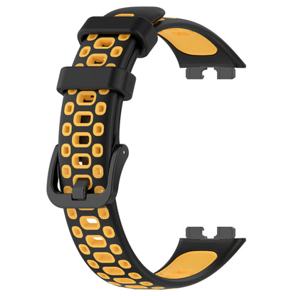 For Huawei Band 8 Adjustable Silicone Watch Band Dual-color Replacement Strap