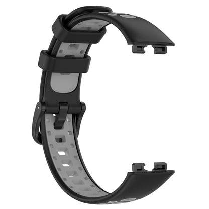 For Huawei Band 8 Adjustable Silicone Watch Band Dual-color Replacement Strap