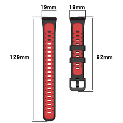 For Huawei Band 8 Adjustable Silicone Watch Band Dual-color Replacement Strap