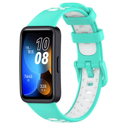 For Huawei Band 8 Adjustable Silicone Watch Band Dual-color Replacement Strap