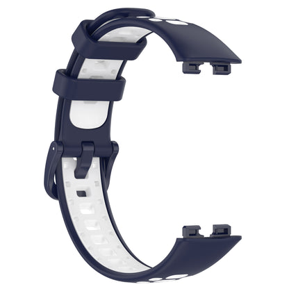 For Huawei Band 8 Adjustable Silicone Watch Band Dual-color Replacement Strap