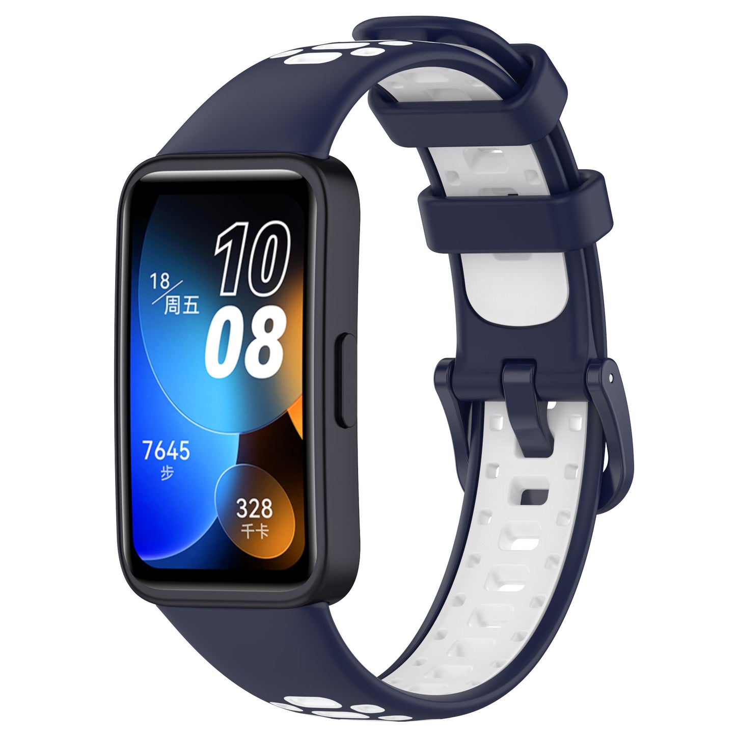 For Huawei Band 8 Adjustable Silicone Watch Band Dual-color Replacement Strap