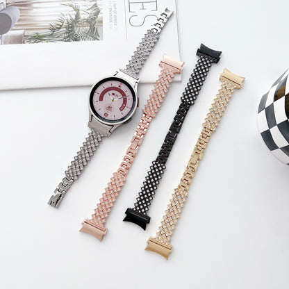 For Samsung Galaxy Watch6 / Watch6 Classic / Watch 5 / Watch 5 Pro / Watch4 / Watch4 Classic Rhinestone Metal Watch Strap