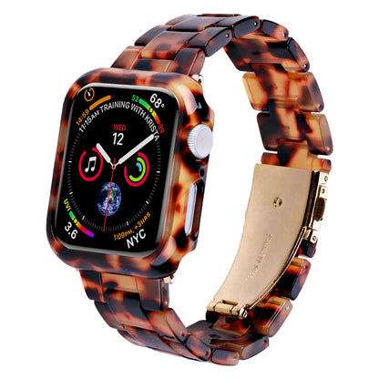 For Apple Watch Series 4 / 5 / 6 / SE / SE (2022) 44mm Replacement Resin Watch Strap Set with Watch Case Cover