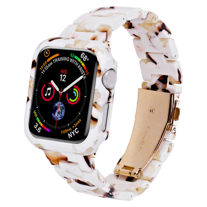 For Apple Watch Series 4 / 5 / 6 / SE / SE (2022) 44mm Replacement Resin Watch Strap Set with Watch Case Cover