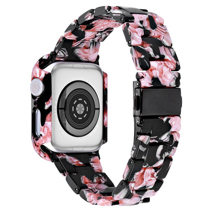 For Apple Watch Series 7 / 8 41mm Replacement Watch Strap Resin Watch Band Set with Watch Case Cover