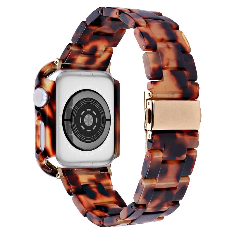 For Apple Watch Series 7 / 8 45mm Resin Watch Strap Set with Case Cover Smart Watch Replacement Band