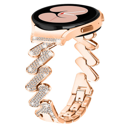 For Samsung Galaxy Watch6 40mm / 44mm / Watch6 Classic 43mm / 47mm Metal Watch Strap Rhinestone Decorated Watchband with Connector