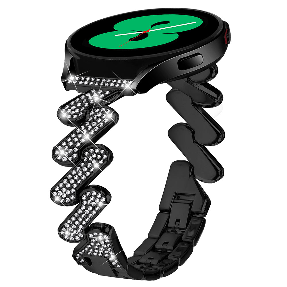 For Huami Amazfit Cheetah 20mm Zinc Alloy Wrist Band Rhinestones Decor Strap with Stainless Steel Buckle