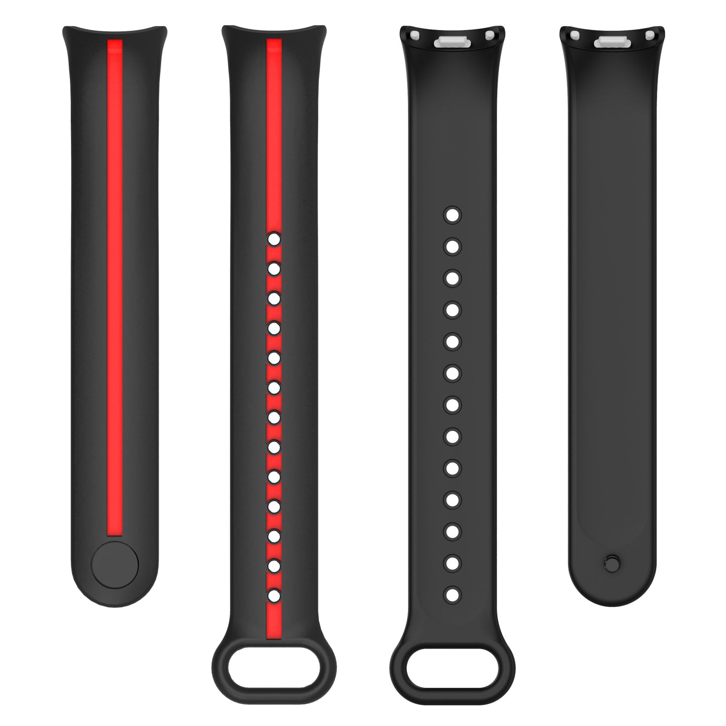 Soft Silicone Watch Band for Xiaomi Smart Band 8 Bi-Color Adjustable Wrist Strap with Buckle