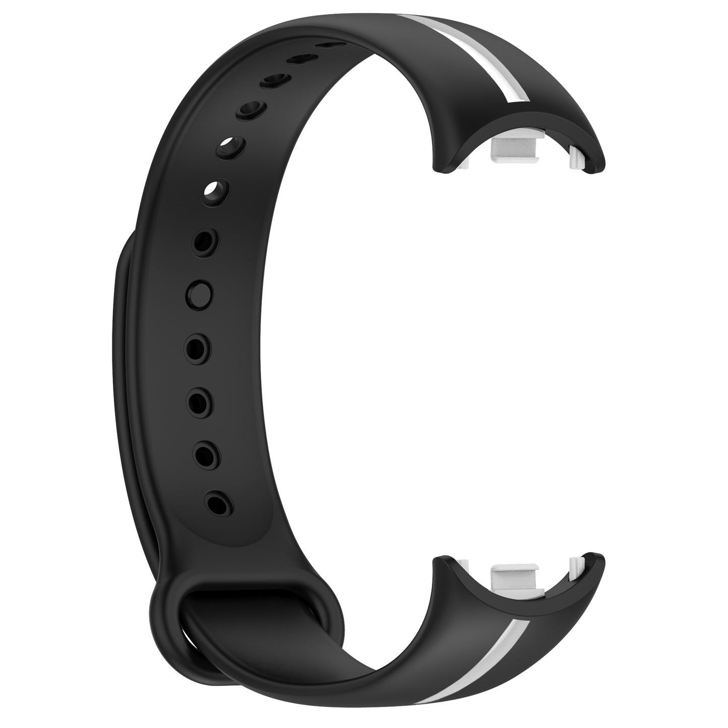 Soft Silicone Watch Band for Xiaomi Smart Band 8 Bi-Color Adjustable Wrist Strap with Buckle