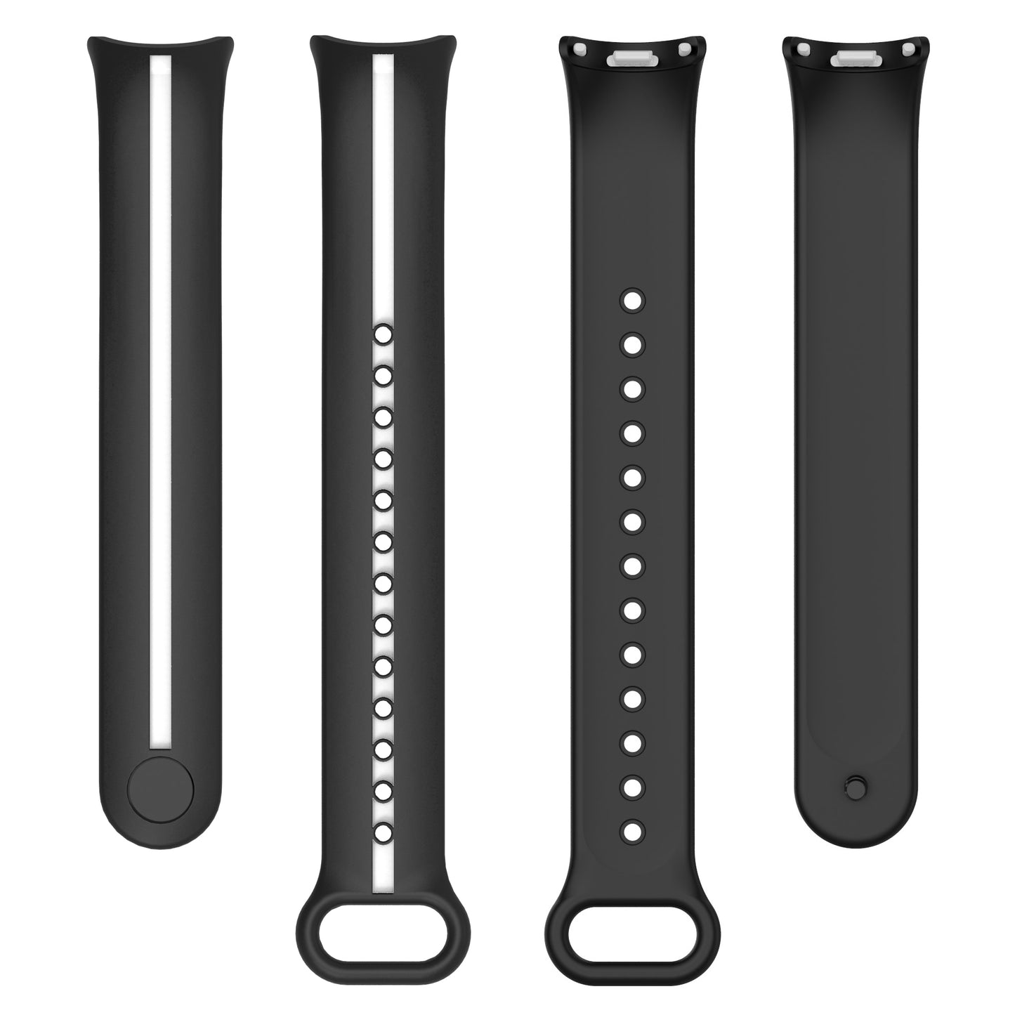 Soft Silicone Watch Band for Xiaomi Smart Band 8 Bi-Color Adjustable Wrist Strap with Buckle