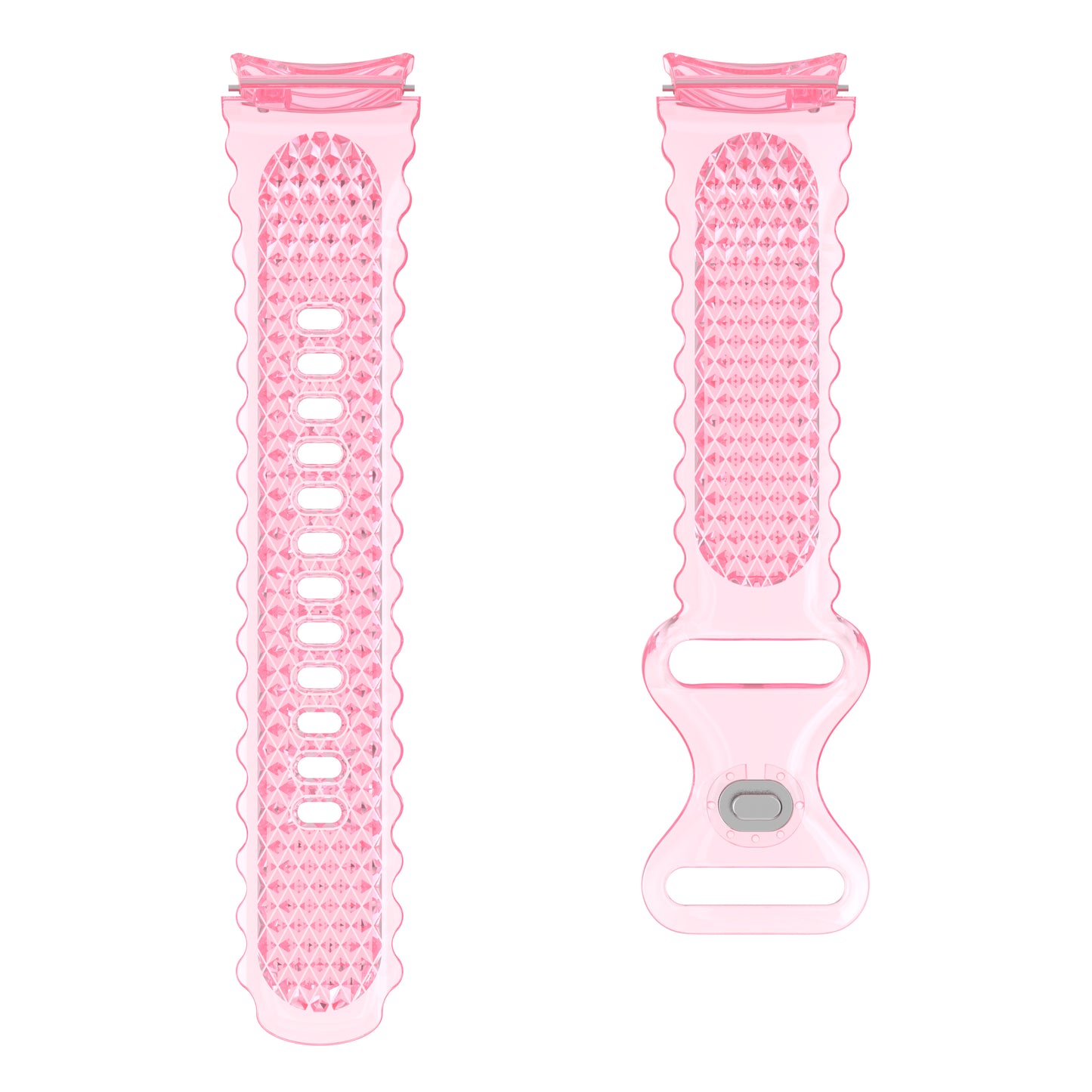 TPU Watch Band for Samsung Galaxy Watch4 40mm 44mm / Watch 5 40mm 44mm , Crescent-floral Border Transparent Strap