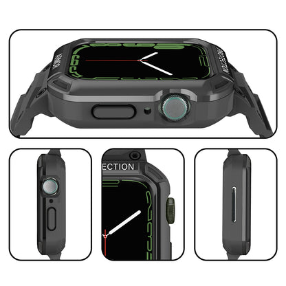 For Apple Watch Series 8 / 7 41mm / 6 / 5 / 4 / SE / SE (2022) 40mm 2-in-1 TPU Wrist Strap Watch Case with PC Top Cover