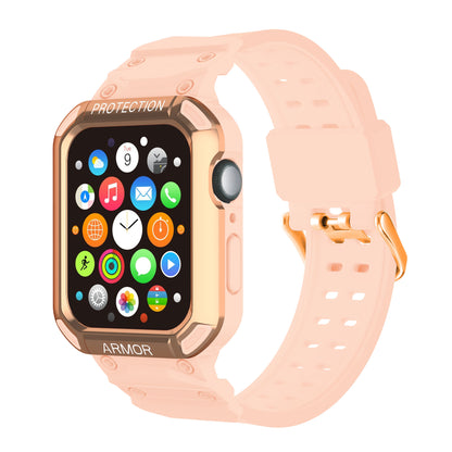 For Apple Watch Series 8 / 7 41mm / 6 / 5 / 4 / SE / SE (2022) 40mm 2-in-1 TPU Wrist Strap Watch Case with PC Top Cover