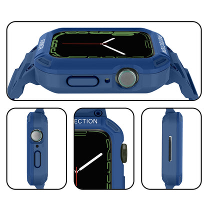 For Apple Watch Series 8 / 7 41mm / 6 / 5 / 4 / SE / SE (2022) 40mm 2-in-1 TPU Wrist Strap Watch Case with PC Top Cover