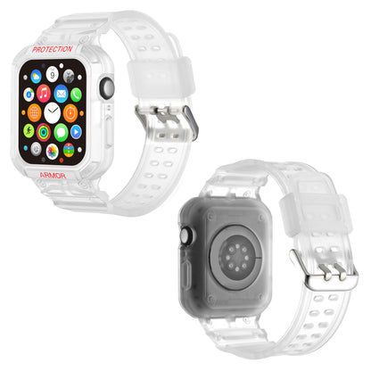 For Apple Watch Series 8 / 7 41mm / 6 / 5 / 4 / SE / SE (2022) 40mm 2-in-1 TPU Wrist Strap Watch Case with PC Top Cover