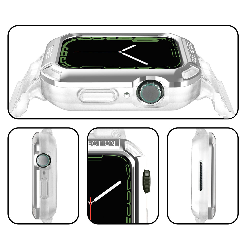 For Apple Watch Series 8 / 7 41mm / 6 / 5 / 4 / SE / SE (2022) 40mm 2-in-1 TPU Wrist Strap Watch Case with PC Top Cover