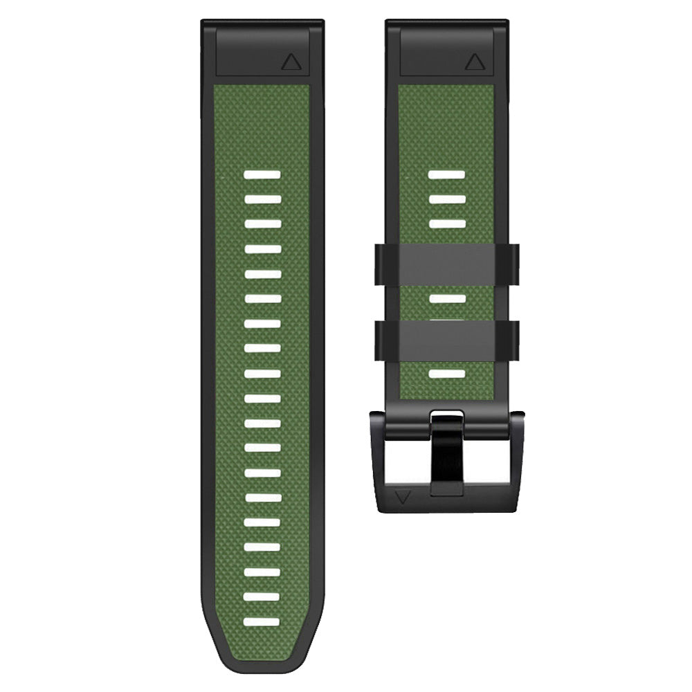 Diamond Texture Watch Band for Garmin Tactix 7 Pro / Fenix 7X / 6X Pro / 5X Plus , 26mm Dual-color Silicone Sport Strap