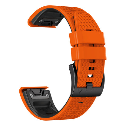 Dot Texture Silicone Band for Garmin Tactix 7 Pro  /  Fenix 7X  /  6X Pro  /  5X Plus , 26mm Dual-color Watch Strap