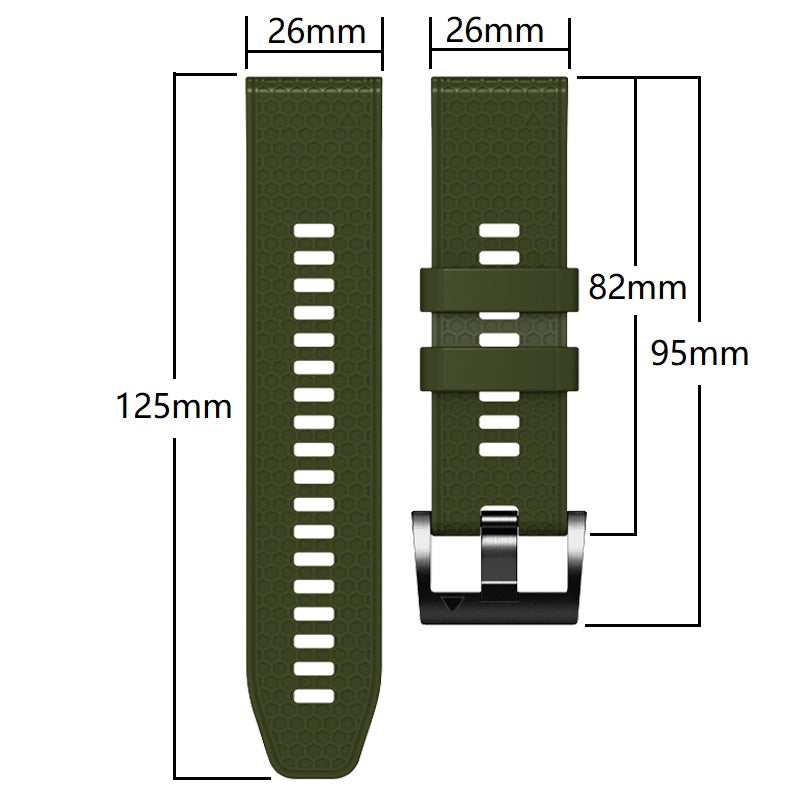 Dot Texture Silicone Band for Garmin Tactix 7 Pro  /  Fenix 7X  /  6X Pro  /  5X Plus , 26mm Dual-color Watch Strap