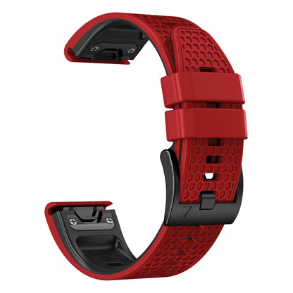 Dot Texture Silicone Band for Garmin Tactix 7 Pro  /  Fenix 7X  /  6X Pro  /  5X Plus , 26mm Dual-color Watch Strap