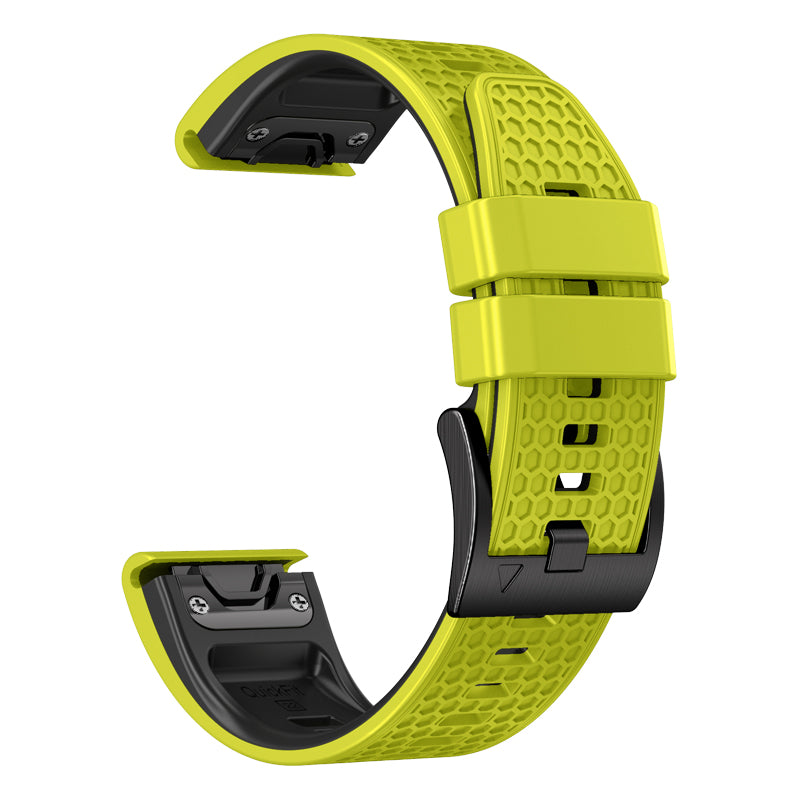 Dot Texture Silicone Band for Garmin Tactix 7 Pro  /  Fenix 7X  /  6X Pro  /  5X Plus , 26mm Dual-color Watch Strap