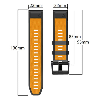 Dual-color Watch Band for Garmin Fenix 7 / Forerunner 965 / 955 / 945 / 935 , Diamond Texture Silicone Replacement Strap