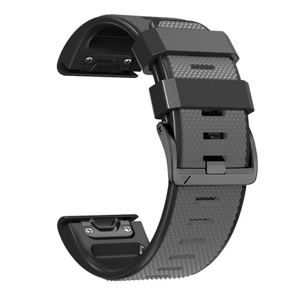 Dual-color Watch Band for Garmin Fenix 7 / Forerunner 965 / 955 / 945 / 935 , Diamond Texture Silicone Replacement Strap