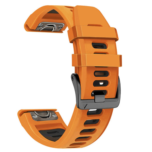 Dual-color Watch Band for Garmin Fenix 7 / Forerunner 965 / 955 / 945 / 935 , Smooth Silicone Soft Strap