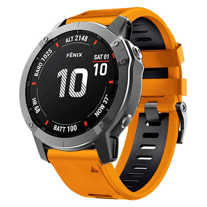 Dual-color Watch Band for Garmin Fenix 7 / Forerunner 965 / 955 / 945 / 935 , Smooth Silicone Soft Strap