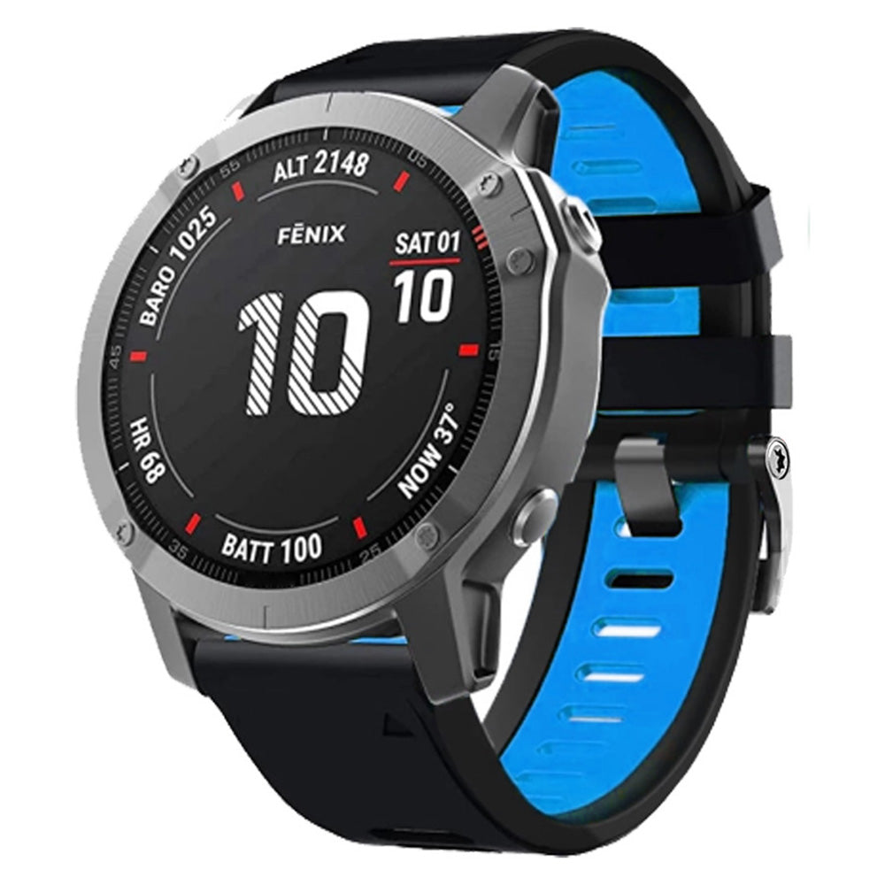 Dual-color Watch Band for Garmin Fenix 7 / Forerunner 965 / 955 / 945 / 935 , Smooth Silicone Soft Strap