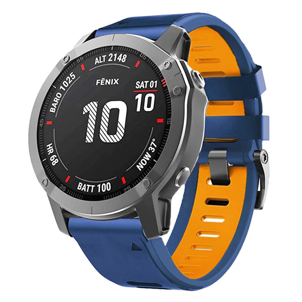 Dual-color Watch Band for Garmin Fenix 7 / Forerunner 965 / 955 / 945 / 935 , Smooth Silicone Soft Strap