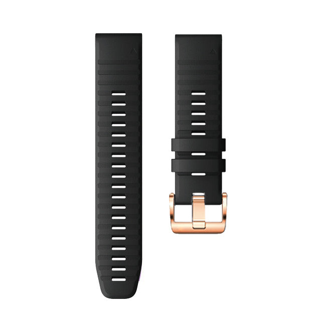 Watch Bands for Garmin Fenix 7S / 6S Pro / 5S Plus / Instinct 2S , Horizontal Stripes Silicone 20mm Strap with Rose Gold Buckle