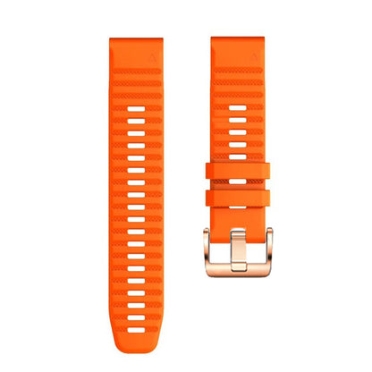 Watch Bands for Garmin Fenix 7S / 6S Pro / 5S Plus / Instinct 2S , Horizontal Stripes Silicone 20mm Strap with Rose Gold Buckle