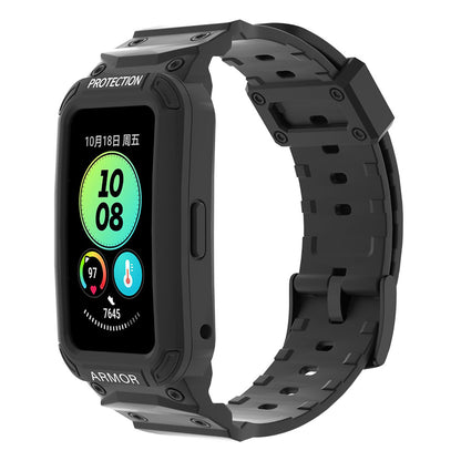 For Huawei Band 6 / 7 / 8 TPU Watch Strap + Hard PC Protective Case Smartwatch Band Protector