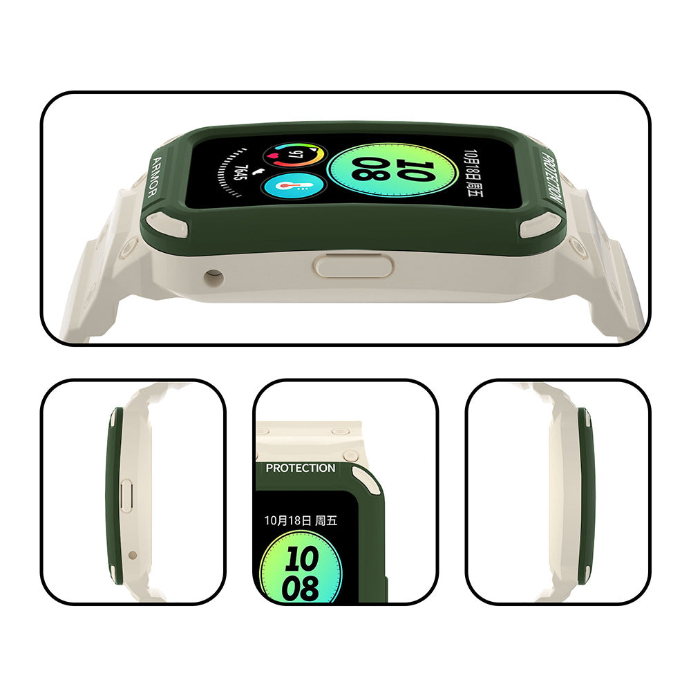 For Huawei Band 6 / 7 / 8 TPU Watch Strap + Hard PC Protective Case Smartwatch Band Protector