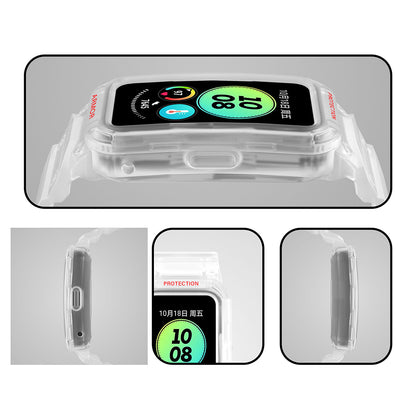 For Huawei Band 6 / 7 / 8 TPU Watch Strap + Hard PC Protective Case Smartwatch Band Protector