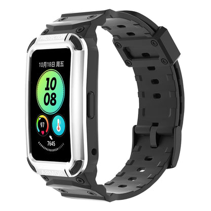 For Huawei Band 6 / 7 / 8 TPU Watch Strap + Hard PC Protective Case Smartwatch Band Protector